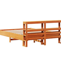 Massivholzbett ohne Matratze Wachsbraun 140x190 cm Kiefernholz