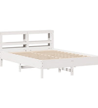 Massivholzbett ohne Matratze Weiß 135x190 cm Kiefernholz