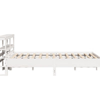 Massivholzbett ohne Matratze Weiß 135x190 cm Kiefernholz