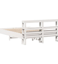Massivholzbett ohne Matratze Weiß 135x190 cm Kiefernholz