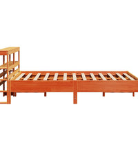 Massivholzbett ohne Matratze Wachsbraun 135x190 cm Kiefernholz