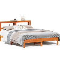 Massivholzbett ohne Matratze Wachsbraun 135x190 cm Kiefernholz