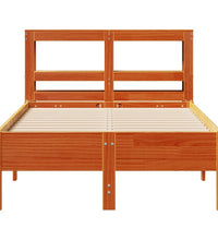 Massivholzbett ohne Matratze Wachsbraun 120x190 cm Kiefernholz