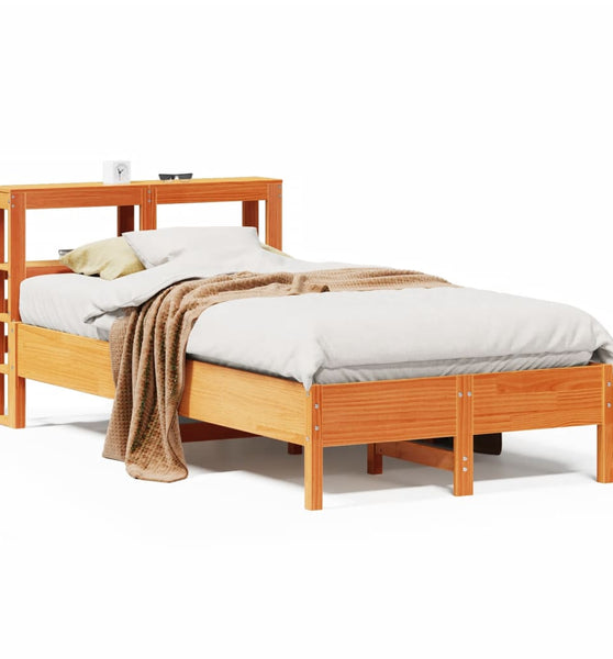 Massivholzbett ohne Matratze Wachsbraun 120x190 cm Kiefernholz