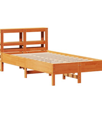 Massivholzbett ohne Matratze Wachsbraun 90x190 cm Kiefernholz