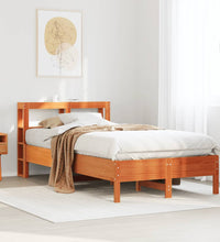 Massivholzbett ohne Matratze Wachsbraun 90x190 cm Kiefernholz