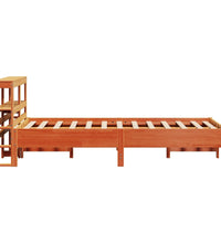 Massivholzbett ohne Matratze Wachsbraun 90x190 cm Kiefernholz