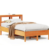 Massivholzbett ohne Matratze Wachsbraun 90x190 cm Kiefernholz