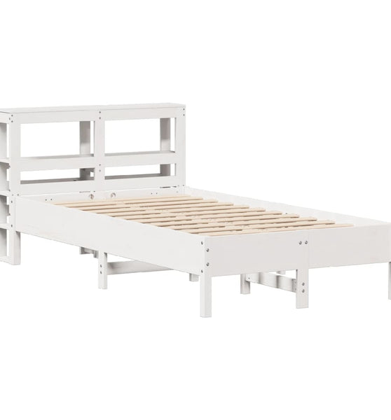 Massivholzbett ohne Matratze Weiß 75x190 cm Kiefernholz