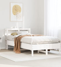 Massivholzbett ohne Matratze Weiß 75x190 cm Kiefernholz