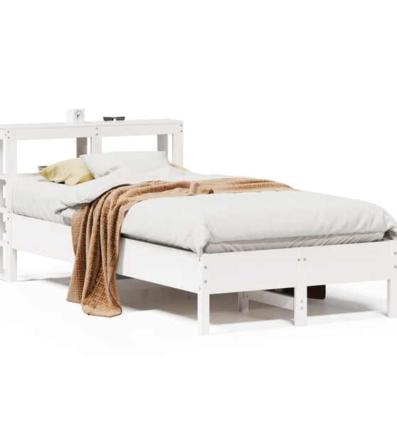 Massivholzbett ohne Matratze Weiß 75x190 cm Kiefernholz