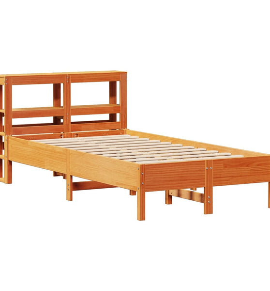 Massivholzbett ohne Matratze Wachsbraun 75x190 cm Kiefernholz