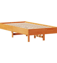 Massivholzbett ohne Matratze Wachsbraun 75x190 cm Kiefernholz