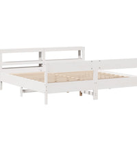 Massivholzbett ohne Matratze Weiß 200x200 cm Kiefernholz