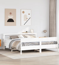 Massivholzbett ohne Matratze Weiß 200x200 cm Kiefernholz