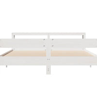 Massivholzbett ohne Matratze Weiß 200x200 cm Kiefernholz