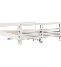 Massivholzbett ohne Matratze Weiß 200x200 cm Kiefernholz