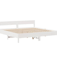 Massivholzbett ohne Matratze Weiß 200x200 cm Kiefernholz