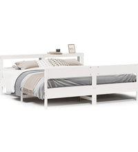 Massivholzbett ohne Matratze Weiß 200x200 cm Kiefernholz