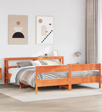 Massivholzbett ohne Matratze Wachsbraun 200x200 Kiefernholz