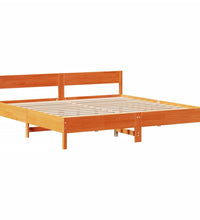 Massivholzbett ohne Matratze Wachsbraun 200x200 Kiefernholz