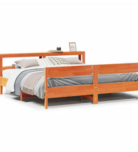 Massivholzbett ohne Matratze Wachsbraun 200x200 Kiefernholz