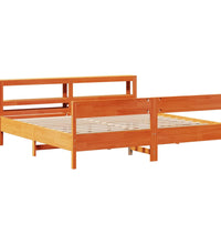 Massivholzbett ohne Matratze Wachsbraun 180x200 Kiefernholz