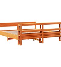Massivholzbett ohne Matratze Wachsbraun 180x200 Kiefernholz