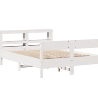 Massivholzbett ohne Matratze Weiß 160x200 Kiefernholz