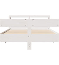 Massivholzbett ohne Matratze Weiß 160x200 Kiefernholz