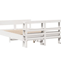 Massivholzbett ohne Matratze Weiß 160x200 Kiefernholz