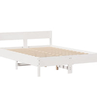 Massivholzbett ohne Matratze Weiß 160x200 Kiefernholz