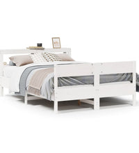 Massivholzbett ohne Matratze Weiß 160x200 Kiefernholz