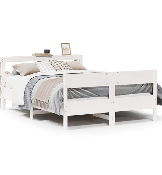 Massivholzbett ohne Matratze Weiß 150x200 cm Kiefernholz