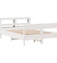 Massivholzbett ohne Matratze Weiß 140x200 cm Kiefernholz