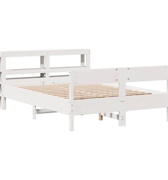 Massivholzbett ohne Matratze Weiß 140x200 cm Kiefernholz