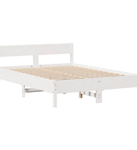 Massivholzbett ohne Matratze Weiß 140x200 cm Kiefernholz