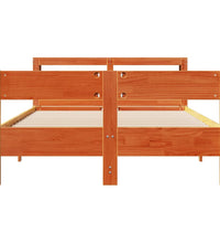 Massivholzbett ohne Matratze Wachsbraun 140x200 cm Kiefernholz