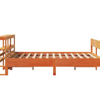 Massivholzbett ohne Matratze Wachsbraun 140x200 cm Kiefernholz