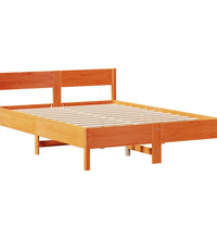 Massivholzbett ohne Matratze Wachsbraun 140x200 cm Kiefernholz