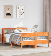 Massivholzbett ohne Matratze Wachsbraun 120x200 cm Kiefernholz