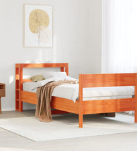 Massivholzbett ohne Matratze Wachsbraun 100x200 Kiefernholz