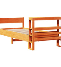 Massivholzbett ohne Matratze Wachsbraun 100x200 Kiefernholz