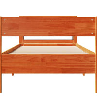 Massivholzbett ohne Matratze Wachsbraun 90x200 Kiefernholz