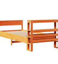 Massivholzbett ohne Matratze Wachsbraun 90x200 Kiefernholz