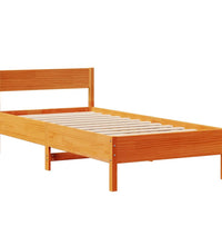 Massivholzbett ohne Matratze Wachsbraun 90x200 Kiefernholz