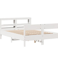 Massivholzbett ohne Matratze Weiß 140x190 cm Kiefernholz