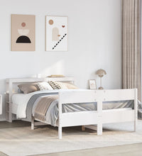 Massivholzbett ohne Matratze Weiß 140x190 cm Kiefernholz