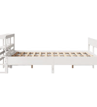 Massivholzbett ohne Matratze Weiß 140x190 cm Kiefernholz