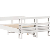 Massivholzbett ohne Matratze Weiß 140x190 cm Kiefernholz